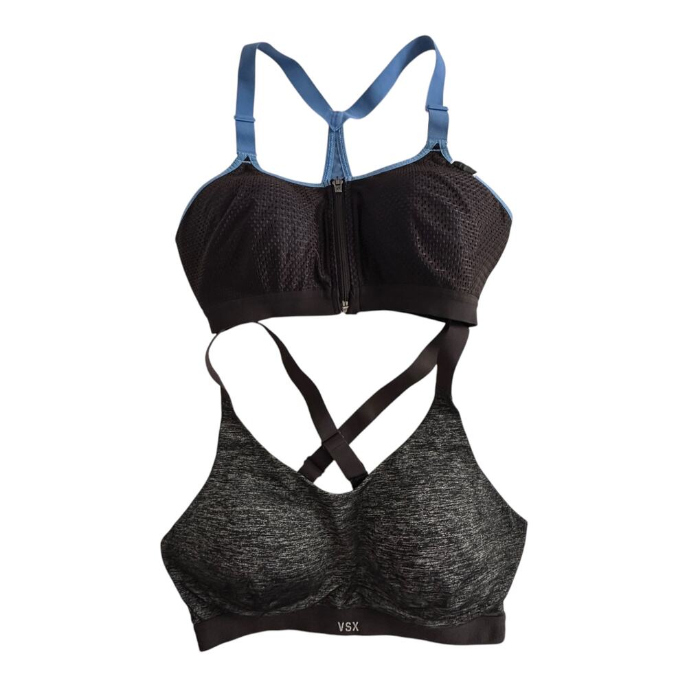 Bundle of 2 Victoria's Secret Sports Bras Yoga Fitness Workout Gym Size 32D